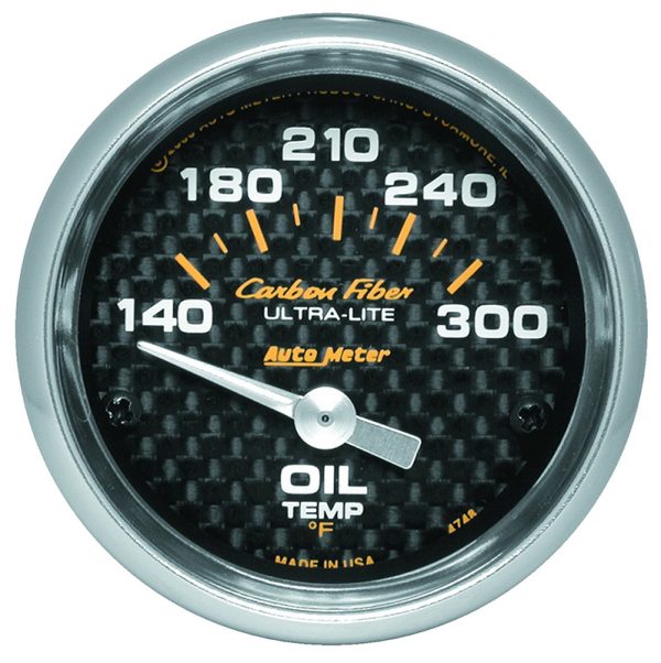 CARBON FIBER 2-1/16 OIL TEMP  140-300°F, SHORT SWEEP ELECT.