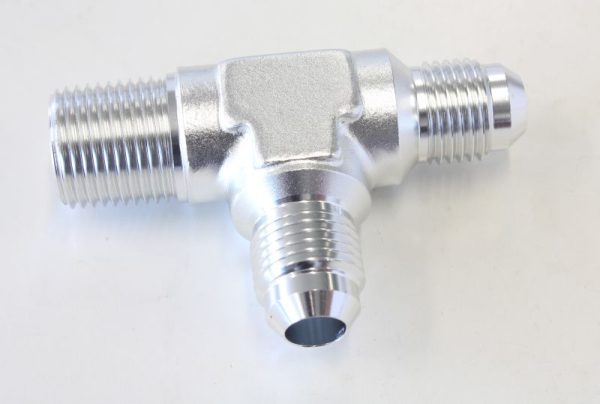 TEE -6AN WITH 3/8" NPT ON RUN SIILVER AN TEE WITH NPT ON RUN