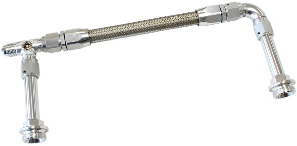 HOLLEY DUAL INLET RAIL -6AN   SILVER SUIT 2X METERING BLOCKS