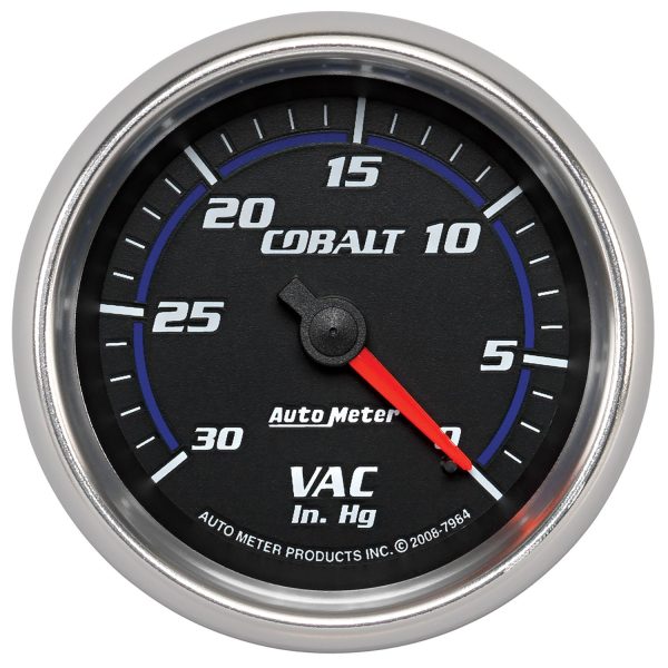 COBALT 2-5/8" VACUUM GAUGE    0-30IN/HG, MECHANICAL, 10FT