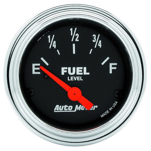 TRAD CHROME 2-1/16" FUEL LEVEL240-33 OHM, SHORT SWEEP ELECT.
