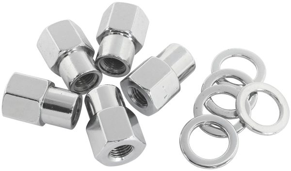 0.550 SHANK OPEN NUTS 1/2     CHROME 1/2-20" WHEEL (5)
