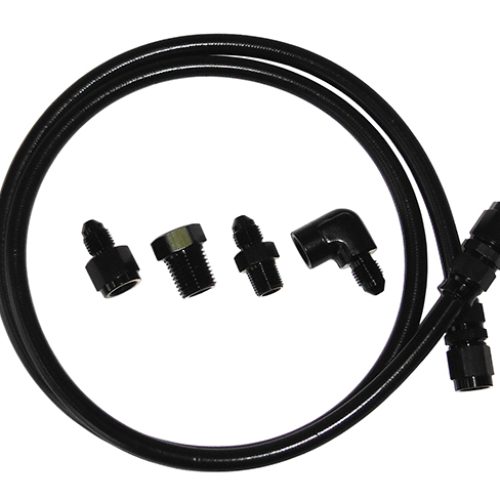 -4AN x 6ft BLACK BRAIDED LINE KIT WITH FITTINGS INCLUDED