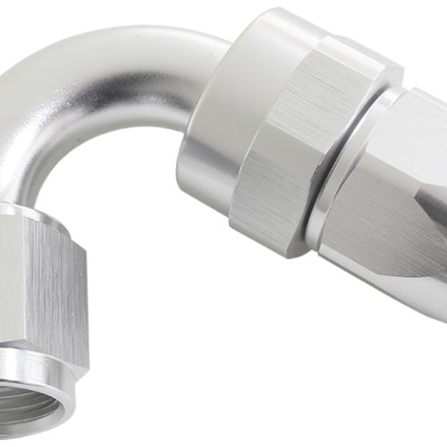 ALLOY 120 DEG HOSE END -4AN   SILVER FULL SWIVEL SUIT TEFLON