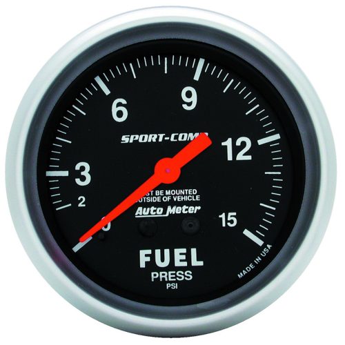SPORT-COMP 2-5/8″ FUEL PRESS. 0-15PSI, MECHANICAL