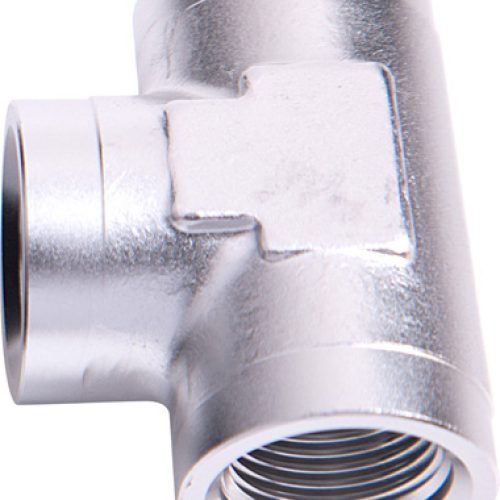 FEMALE TEE -16 ORB            SILVER 3X -16 ORB PORTS