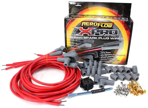 UNIVERSAL RED STRAIGHT SPARK  PLUG LEADS POINTS & HEI