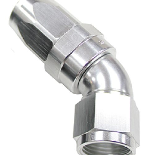 45 DEG HOSE END -20AN SILVER  FULL FLOW TAPER STYLE