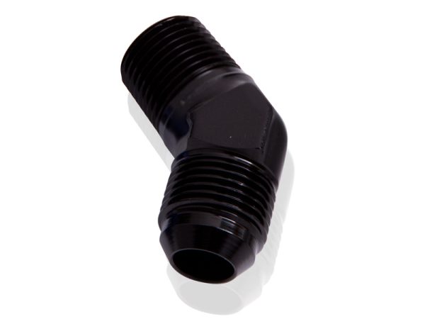 MALE 45 DEG 3/8" NPT TO -10AN BLACK MALE NPT TO AN 45 DEG