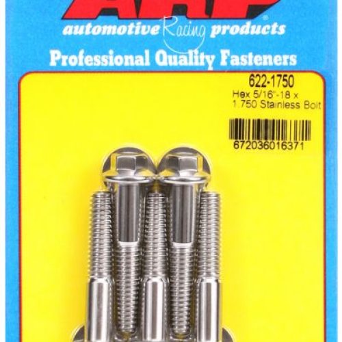 SS HEX BOLTS 5/16″ UNC x 1.75″3/8″ WRENCH (5-PACK) 5/16-18