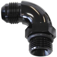 90 DEG -6ORB TO -6AN COMPLETE WITH JAM NUT AND O-RING BLACK