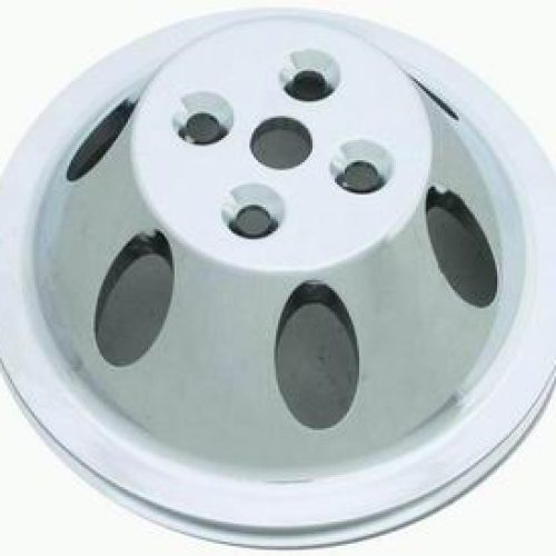 WATER PUMP PULLEYS SBC SINGLE SHORT WATER PUMP POLISH ALUM