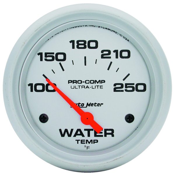 ULTRA-LITE 2-5/8" WATER TEMP  100-250°F, SHORT SWEEP ELECT.