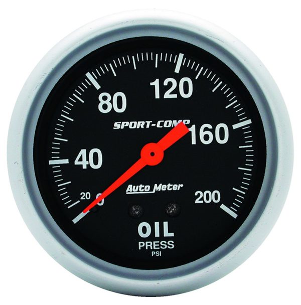 SPORT-COMP 2-5/8" OIL PRESSURE0-200PSI, MECHANICAL, 10FT
