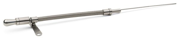 SBC FLEXIBLE OIL PAN DIPSTICK BRAIDED. PUSH IN TYPE PRE 1979