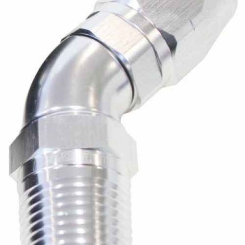 Male 1/4 NPT 45 Deg to -8 HoseSILVER FULL FLOW BILLET 1 PIEC