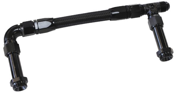 HOLLEY DUAL INLET RAIL -8AN   BLACK SUIT 2X METERING BLOCKS