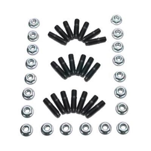 MILODON FORD V8 OIL PAN STUD  KIT HEX NUT, BLACK OXIDE STEEL
