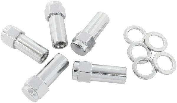 1.38 SHANK CLOSED NUTS 7/16   CHROME 7/16-20" WHEEL (5)