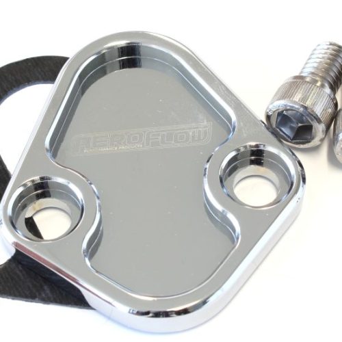 BILLET FUEL PUMP BLOCK OFF    CHROME CHRY  BBF SBF BBC