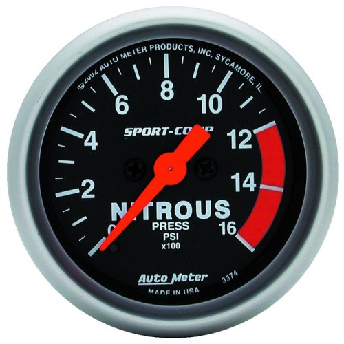 SPORT-COMP 2-1/16″ NITROUS    0-1600PSI, FULL SWEEP ELECT.