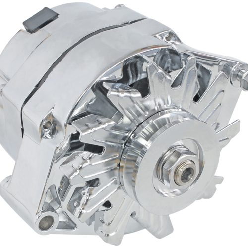 GM CHROME 140 AMP 1 OR 3 WIRE CHEV STYLE ALTERNATOR