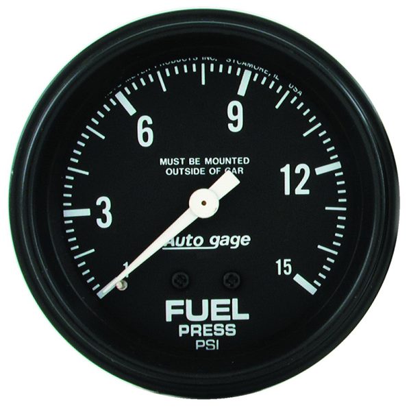 AUTOGAGE 2-5/8 FUEL PRESSURE  0-15PSI, MECHANICAL GAUGE