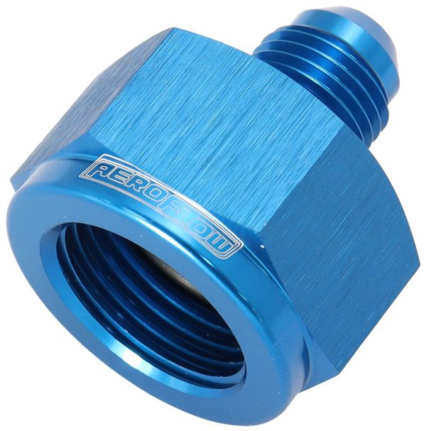 FEMALE REDUCER -16AN TO -12AN BLUE REDUCER FEMALE TO MALE