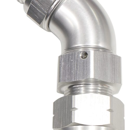 1/4″  HARD LINE TO -4AN 45 DEGMALE AN ADAPTER SILVER w/OLIVE