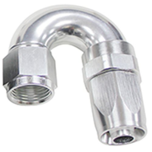 180 DEG HOSE END -04AN SILVER FULL FLOW TAPER STYLE
