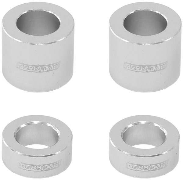 BILLET BOLT SPACERS M10 SILVER3/8 PACK OF 4
