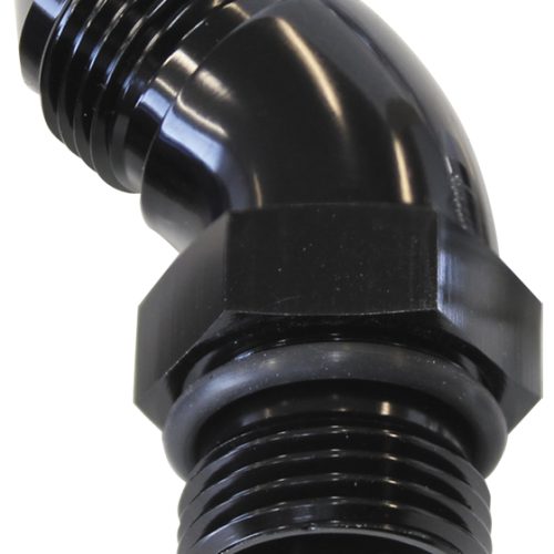 45 DEG -20ORB TO -20AN COMPLETWITH JAM NUT AND O-RING BLACK