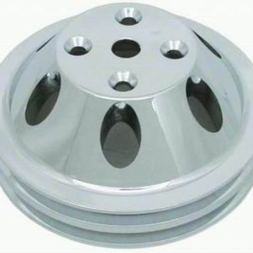 WATER PUMP PULLEYS SBC DOUBLE LONG WATER PUMP POLISH ALUM