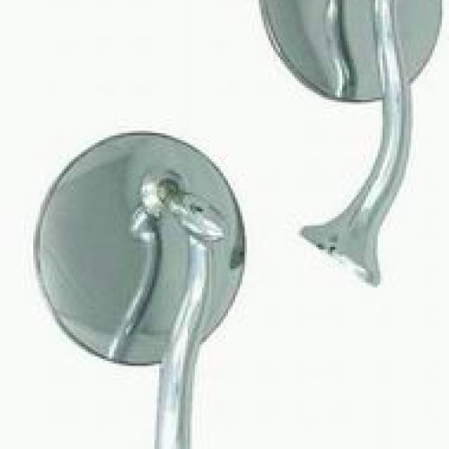S/LESS STEEL 4 MIRRORS *NOTES 1 X PAIR RETRO STREETROD STYLE