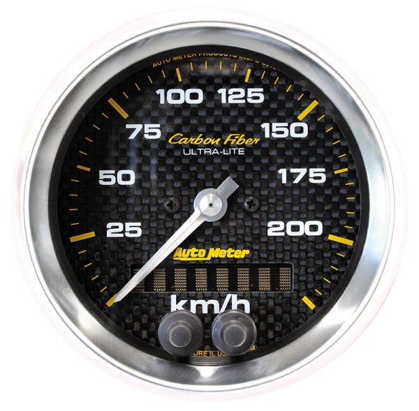 CARBON FIBER 3-3/8" GPS SPEEDO225KPH, INTERNAL GPS ANTENNA