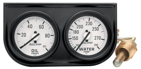 2 2 GAUGE CONSOLE, OIL/ WATER 2-1/16OIL/WATER(BLACK CONSOLE