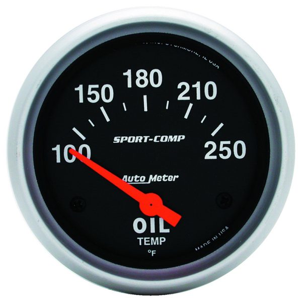 SPORT-COMP 2-5/8" OIL TEMP    100-250°F, SHORT SWEEP ELECT