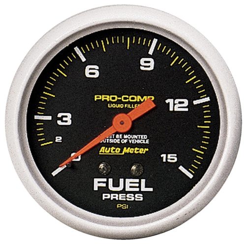 PRO-COMP 2-5/8″ FUEL PRESSURE 0-15PSI, LIQUID FILLED, MECH