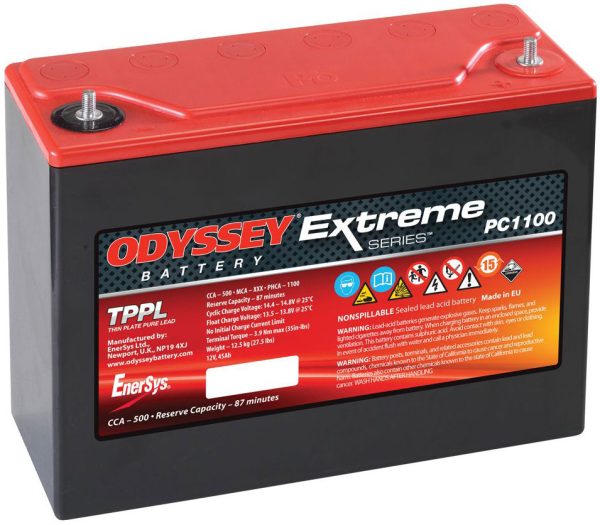 EXTREME RACING 12V BATTERY    500 CCA - 27.5lb WT PC1100
