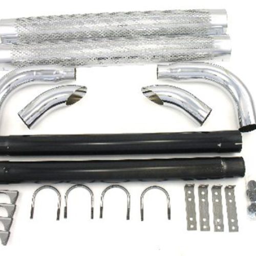 PATRIOT SHIELDED SIDE PIPES   SINGLE 2INLET, 3OUT, 70LONG