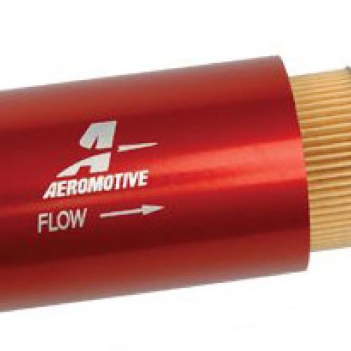 AEROMOTIVE FUEL FILTER -10 HI FLOW INLINE 10 MIC. 5.5″ x 2″