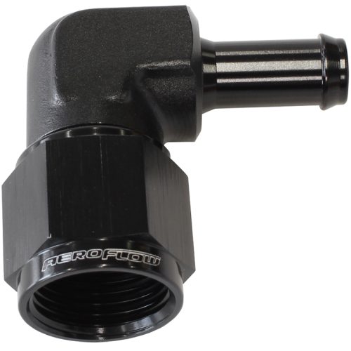 FEMALE -8AN 90DEG TO 3/8″ BARBBLACK SWIVEL NUT