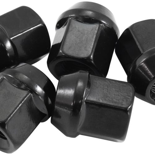 1/2″-20 ACORN SHORT OPEN      WHEEL NUTS BLACK (5 PACK)