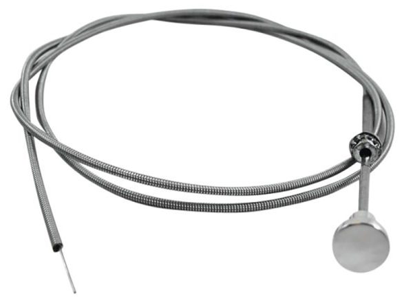 CHROME 6FT CHOKE CABLE KIT    3/8 DIAMETER MOUNTING HOLE