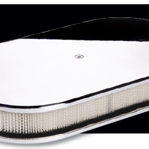 PLAIN  LARGE OVAL AIR CLEANER SINGLE – POLISHED BILLET ALUM