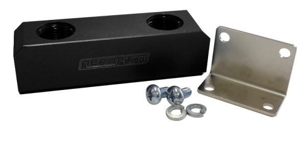 FUEL BLOCK, LOG TYPE -12ORB   BLACK 2 X-12 SIDE, 2X -12 TOP