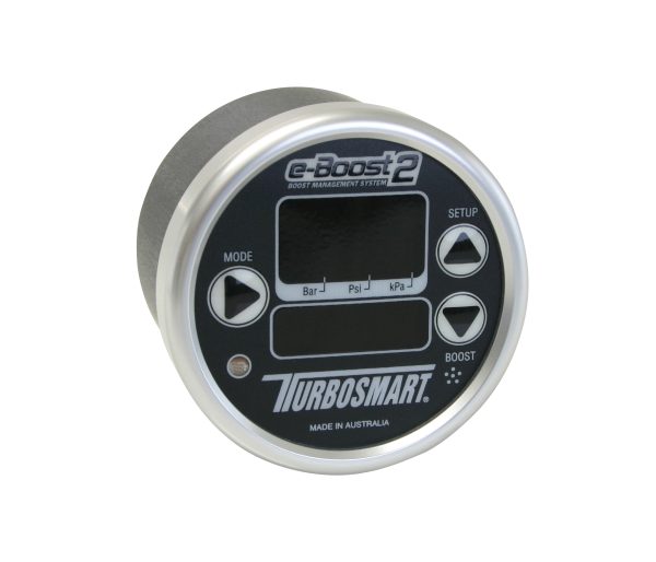 E-BOOST2 BOOST CONTROLLER 60mm 60psi BLACK FACE/SILVER BEZEL