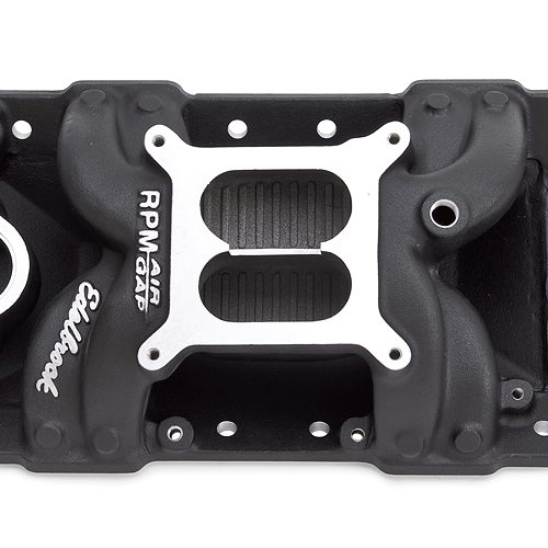 RPM AIR GAP MANIFOLD SBC BLACKNASCAR CHEVROLET INTAKE