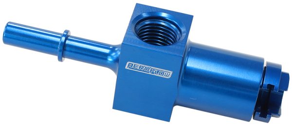 5/16" FEMALE TO MALE WITH 1/8"PORT BLUE QUICK CONNECT EFI
