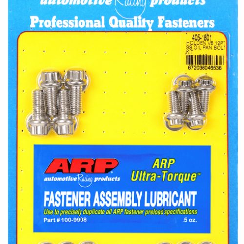 OIL PAN BOLT KIT, HOLDEN V8   STAINLESS STEEL, 12-POINT